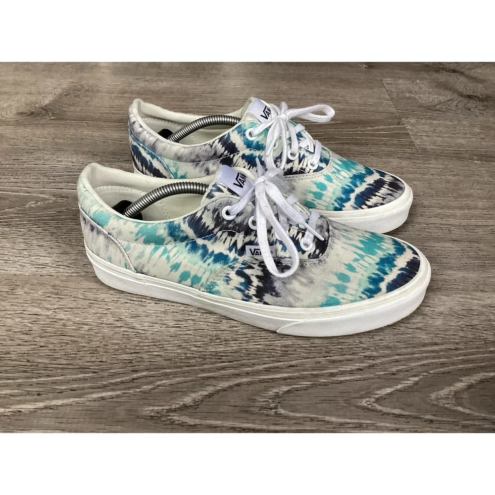 Vans Womens Size 8.5 Doheny Psychadelic Tie Dye Blue/White Skate Shoes Sneakers